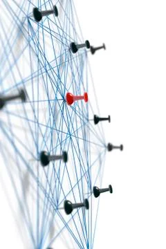 Network with pins Stock Illustration
