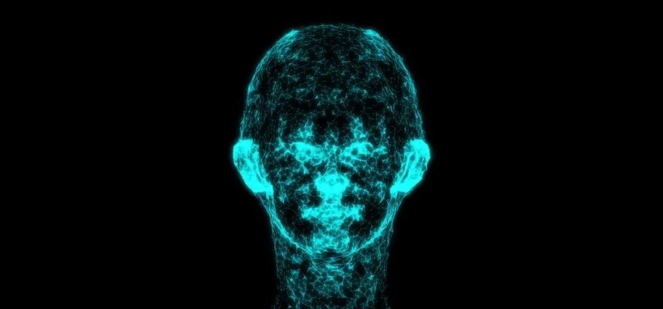 Network Plexus Connection Net On Human Face Illustrazione stock
