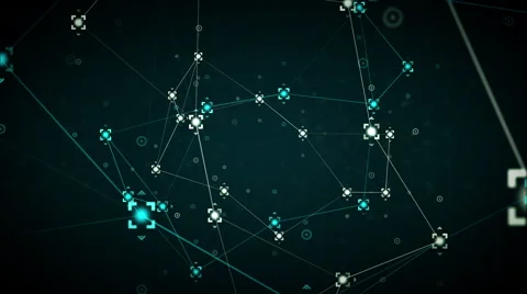 Network Points Blue Stock Footage 49623021