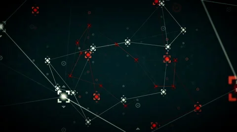 Network Points Blue Hot Stock Footage 49622991