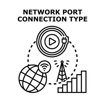 Network port connection type concept vector illustration イラスト素材