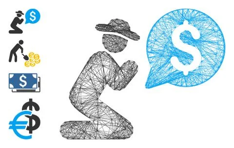 Network Pray for Money Vector Mesh Stock Illustration