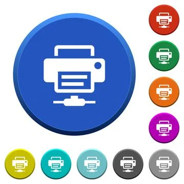 Network printer beveled buttons Stock Illustration