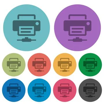 Network printer color darker flat icons Illustrazione stock