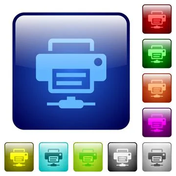 Network printer color square buttons Stock Illustration