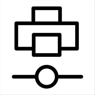 Network Printer Icon Symbol Illustration Design Stock Illustration