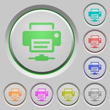 Network printer push buttons Stock Illustration