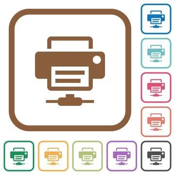 Network printer simple icons Stock Illustration
