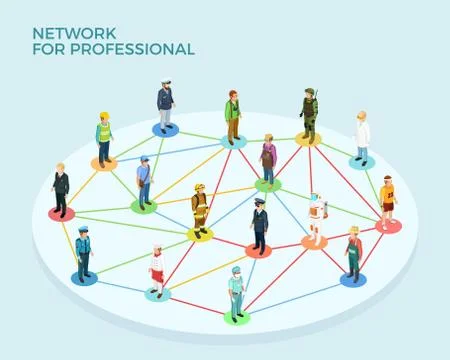 Network Professional Isometric Concept Illustrazione stock