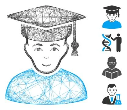 Network Professor Vector Mesh 스톡 일러스트