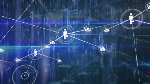 Network of profile icons and network of ... | Stock Video | Pond5