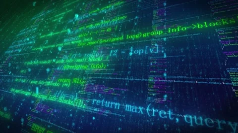 Network programming and computer AI code screen scrolling 動画素材 328387278