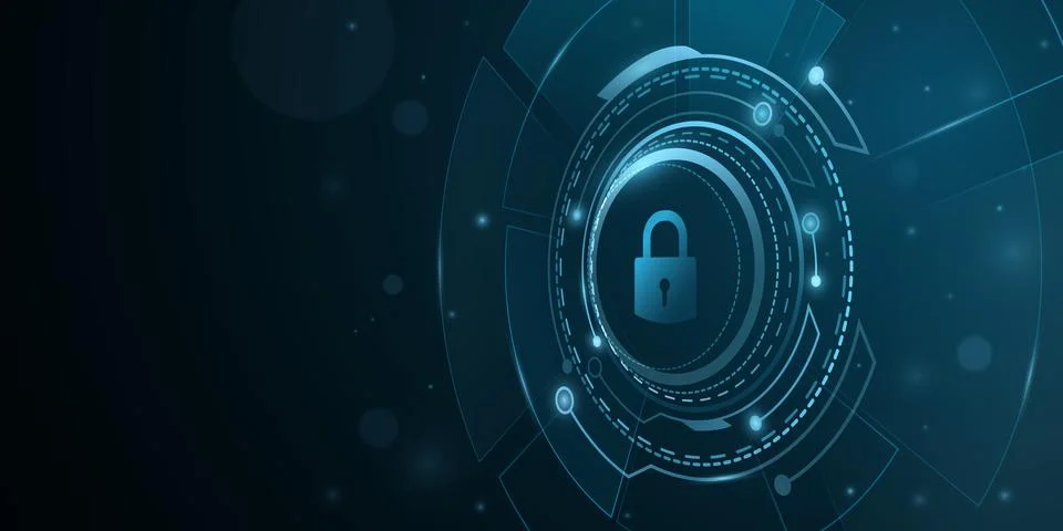 Network protection background design .Digital HUD GUI UI with light effects.  Stock Illustration