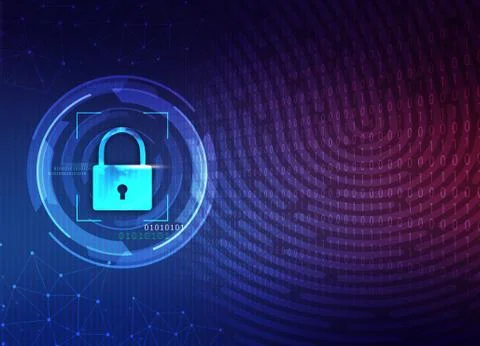 Network protection, cyber security concept, bio metric system, data protectio イラスト素材