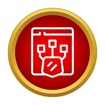 Network protection firewall concept web defense icon Stock Illustration