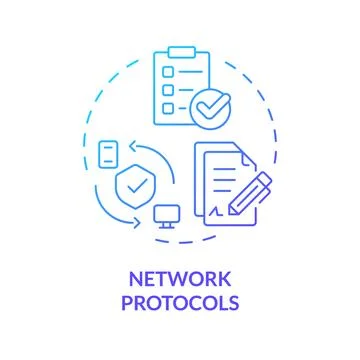 Network protocols blue gradient concept icon Stock Illustration