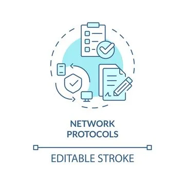 Network protocols soft blue concept icon Stock Illustration