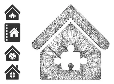 Network Puzzle Building Vector Mesh Ilustración de archivo