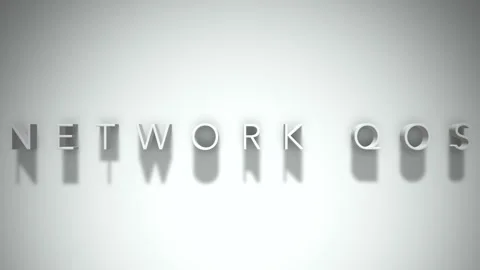 Network qos 3D title animation with shadows on a white background Stock Footage 297381901