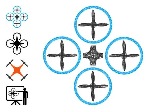 Network Quadcopter Vector Mesh Ilustración de archivo