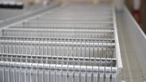 Network rack for steering modules. Server cabinet with empty rack slots. Stock Footage 120290429