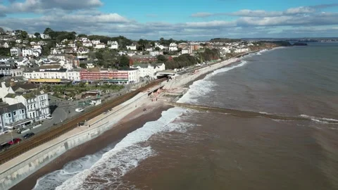 Network Rail Working on Dawlish Train Line Sea Defences Stock Footage 234416337