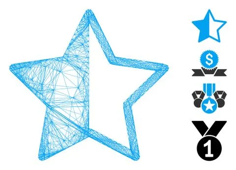 Network Rating Star Vector Mesh 库存插图