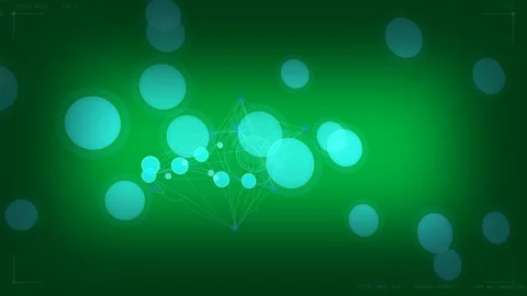 Network reacting to live social feed, forming dense teal node mesh on Stock Footage 333972183