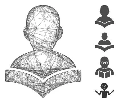 Network Reader Student Vector Mesh Illustrazione stock
