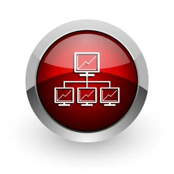 Network red circle web glossy icon. 库存插图