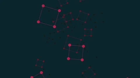 Network of red dots connected by lines displaying node relationships Stock Footage 315094235