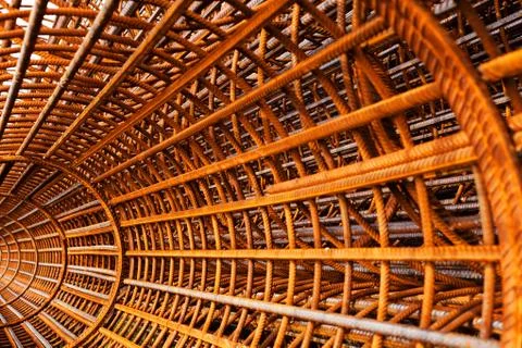 Network  reinforcement bar Stock Photos