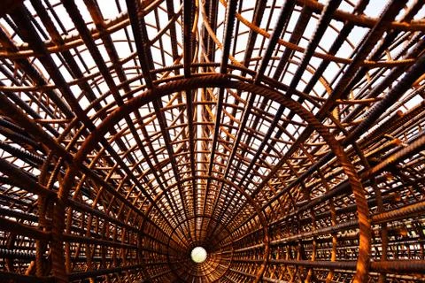 Network  reinforcement bar Stock Photos