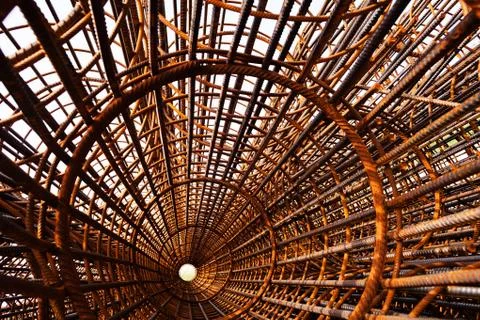 Network  reinforcement bar Stock Photos
