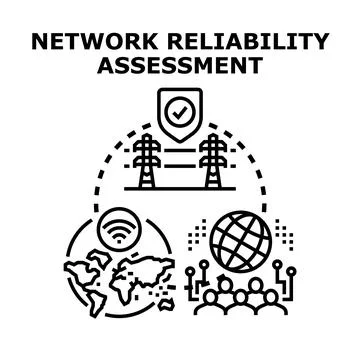 Network reliability assessment evaluating system infrastructure security Stock Illustration