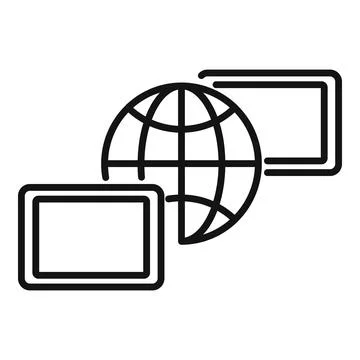 Network remote access icon, outline style Stock Illustration