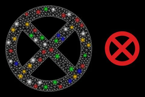 Network Restrict Glare Icon with Multicolored Glare Spots Stock Illustration