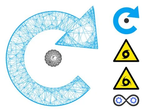 Network Rotation Center Vector Mesh Illustrazione stock