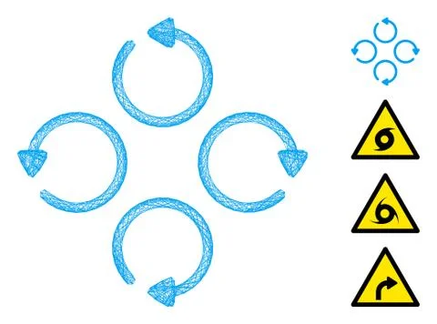 Network Rotation Vector Mesh Illustrazione stock