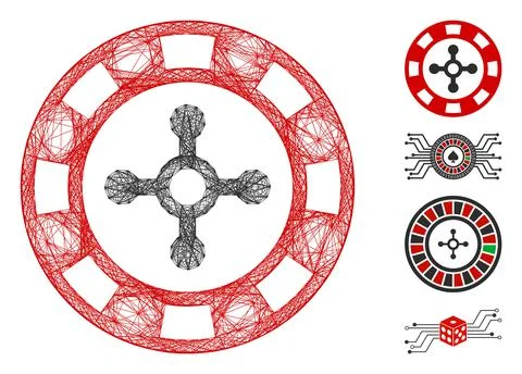 Network Roulette Casino Chip Vector Mesh 스톡 일러스트