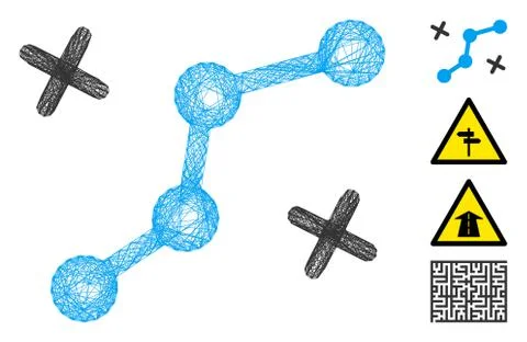 Network Route Points Vector Mesh Stock Illustration