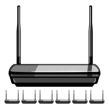 Network router cartoon vector graphic Stock Illustration