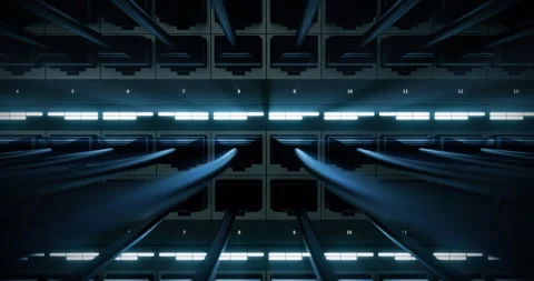 Network router hardware displaying active data transmission lights. Stock Footage 325836693