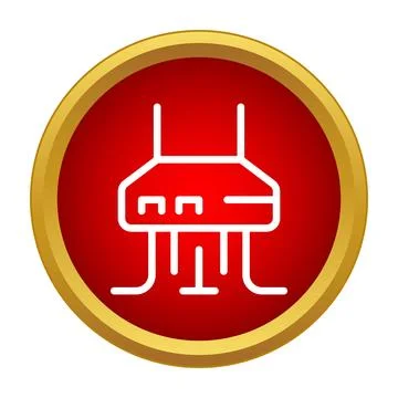 Network router icon with active signal connections Illustration