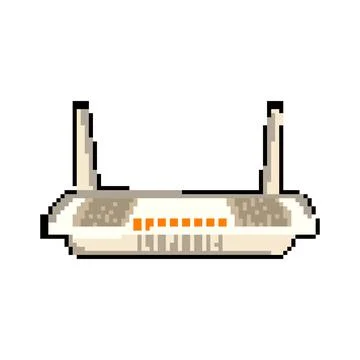 Network router pixel art vector illustration Stock Illustration
