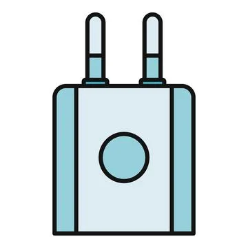 Network router with two antennas sending wireless signal Stock Illustration