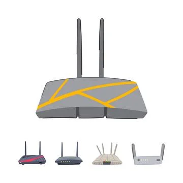 Network routers providing internet connection technology Stock Illustration