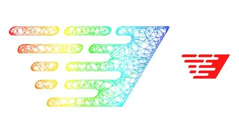 Network Rush Effect Web Mesh Icon with Spectral Gradient Illustrazione stock