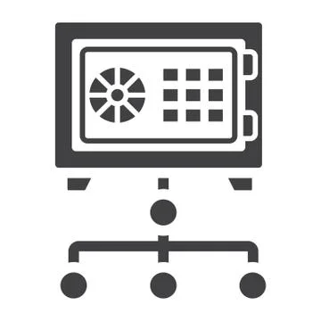 Network safe vault solid icon, strongbox Ilustración de archivo