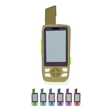 Network satellite phone vector cartoon graphic Stock Illustration